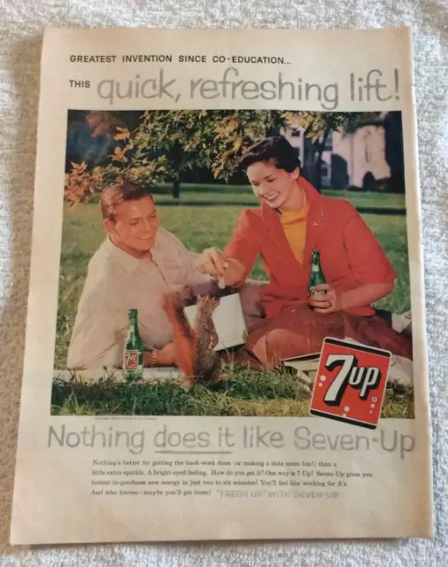 7UP Soda Pop Fresh Up Picnic Summer Seven-Up Company Vintage Print Ad 1959