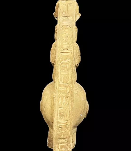 Unique Large Egyptian Baboon (Egyptian God of wisdom ) holding Pharaoh's Head 3