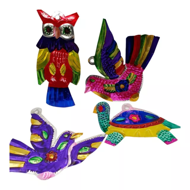 4 New Mexican Tin Animals Birds Folk Art Handcrafted Plaque Wall Hanging Gallery