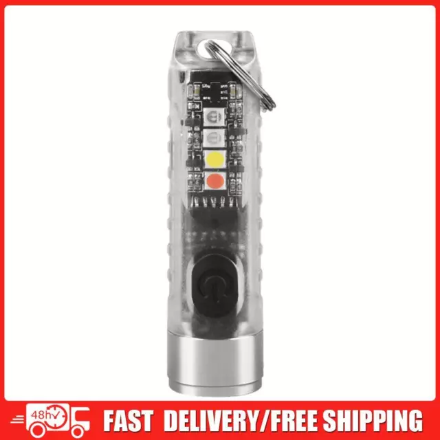 Keychain Light 10 Gear Adjustable Torch Mini for Camping Working (White)