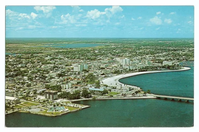 West Palm Beach Florida FL Postcard Aerial View Lake Worth