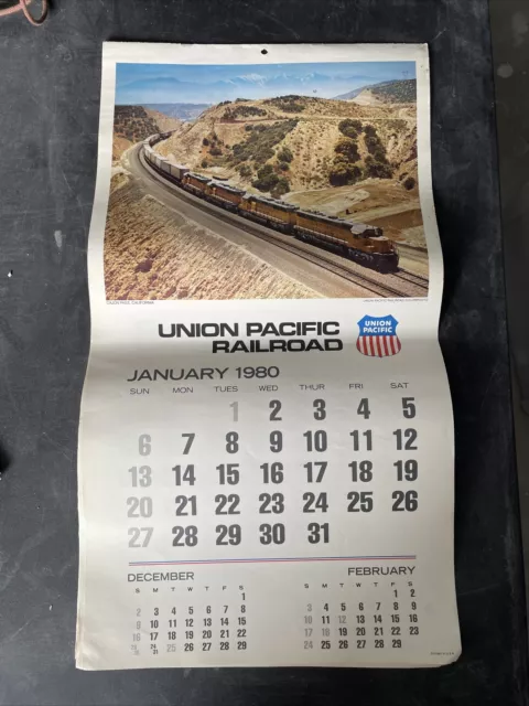 Original Union Pacific Railroad Calendar 1980