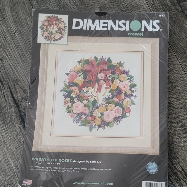 Kit De Broderie Dimensions "Couronne De Roses" Par Lena Liu - 41 X 41 Cm - Neuf