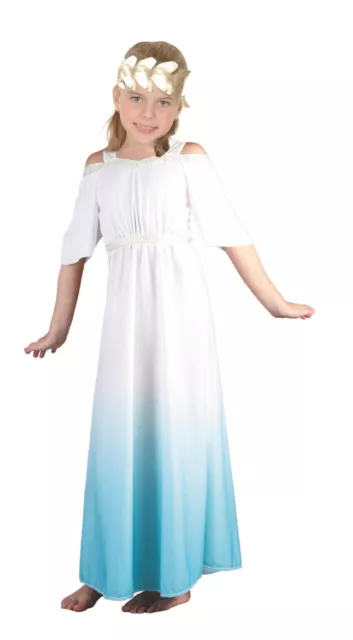 Kids Girls White Roman Goddess Costumes Greek Toga Outfit Fancy Queen Nile