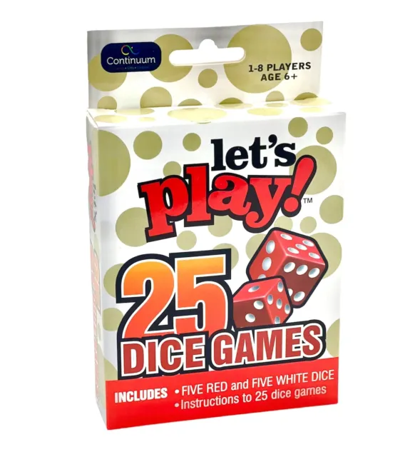 Continuum Games Lets Play 25 Games Dice ACC NEW