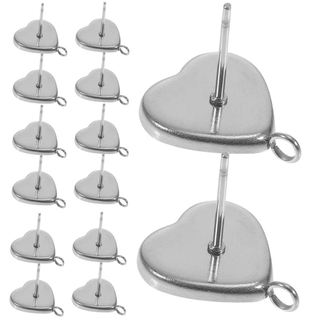 20 piezas Pendientes de Amor Acero Pendientes Plata