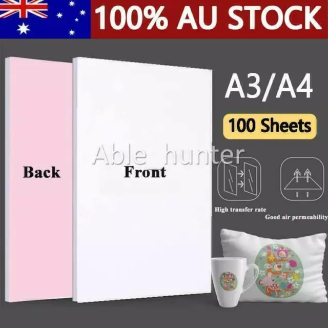 100Sheets Dye Sublimation Heat Transfer Paper for Mugs Plates Tiles Printing AUS