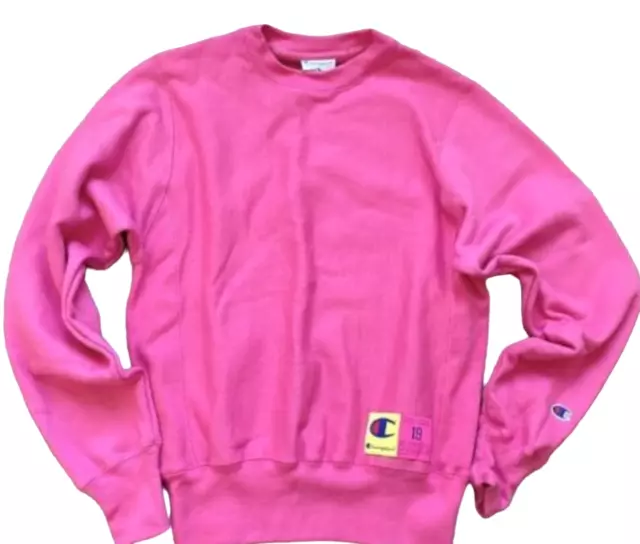 New Champion Reverse Weave Pink Pullover Crewneck Sweatshirt Size Xs
