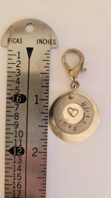 Hand Stamped Silver Bridle Charm, Horse Riding charms - Love Ride