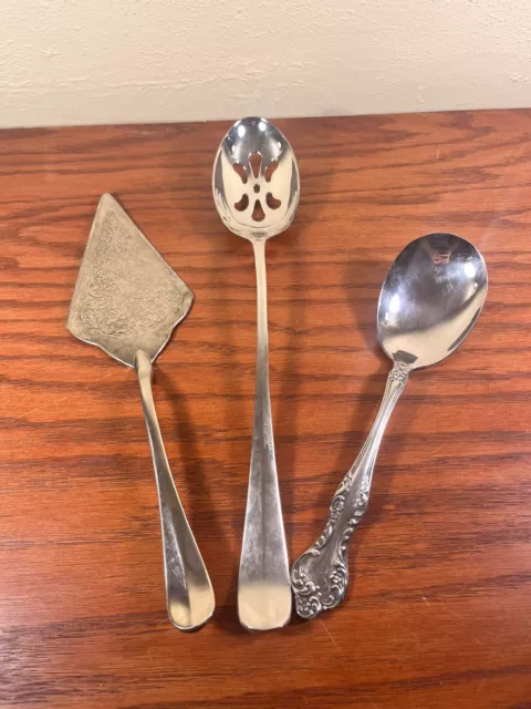 Vintage Serving Utensil Set Reed Barton Silver Plate 3 Piece Victorian Style