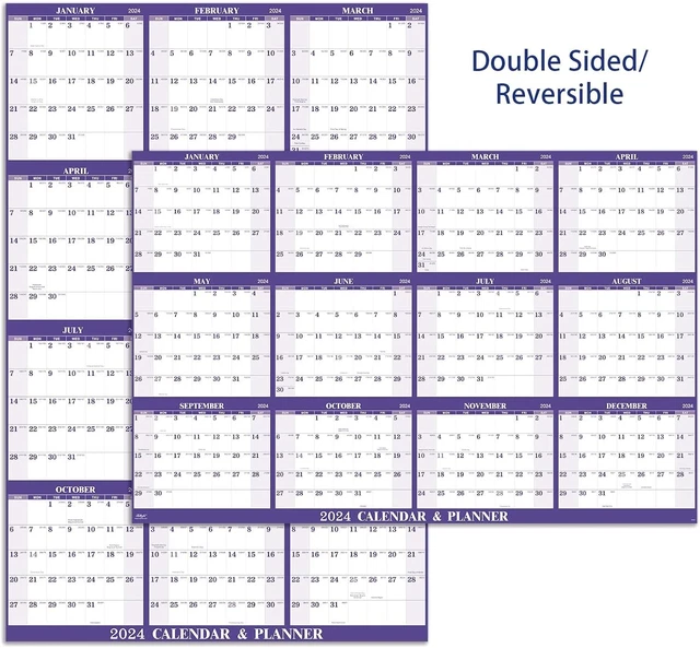DRY ERASE CALENDAR 2024 JAN.2024 DEC.Yearly Wall Calendar,with Julian34