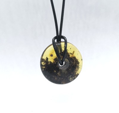 Fossil Butterscotch Nature Ambre Pendentif & Equipement De Certifiée Argent 7,0 G Ambre 