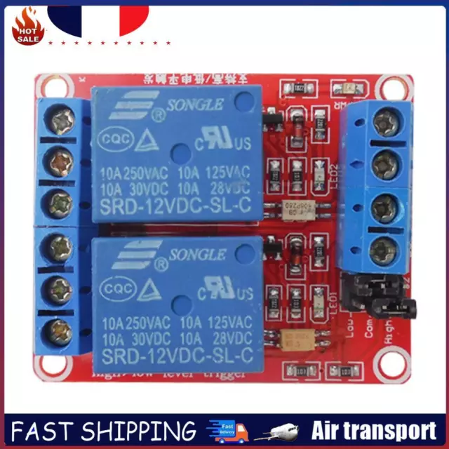 12V relais 2 canaux Module opto-coupleur H/L niveau Triger pour Arduino Raspber