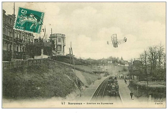 92.SURESNES.n°241.SURESNES STATION.TRAIN.AVION