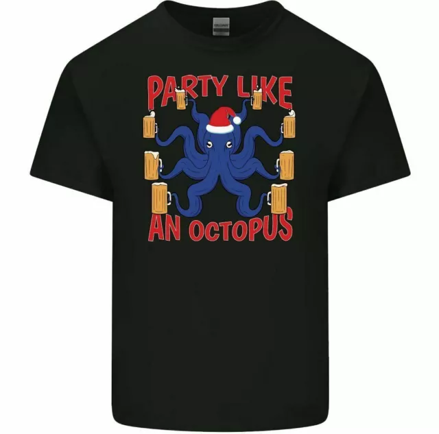 Christmas Party Like an Octopus T-Shirt Mens Funny Scuba Diving Tee Top Diver