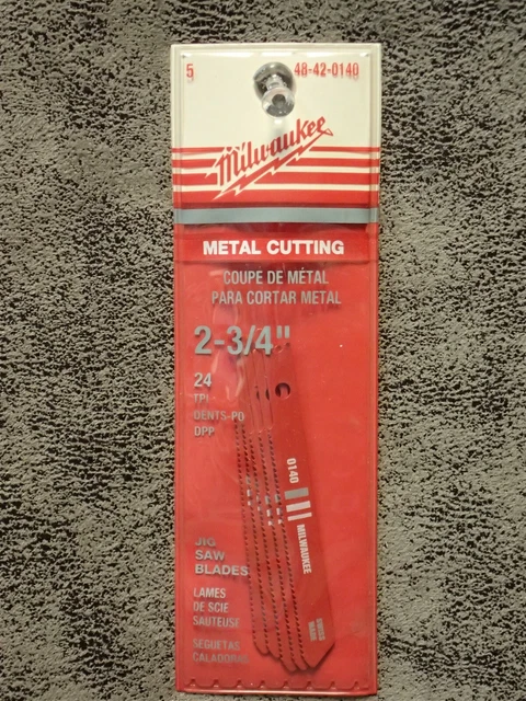 (5-pk) 48-42-0140 Milwaukee 2-3/4" 24-TPI Swiss Made Jig Saw Blades (BN109) (5-pk) 48-42-0140 Milwaukee 2-3/4" 24-TPI Swiss Made Jig Saw Blades (BN109)