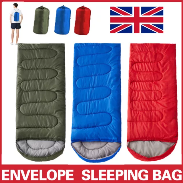 4 Season Single Sleeping Bags Adult Rectangular Envelope Outdoor Camping Hiking