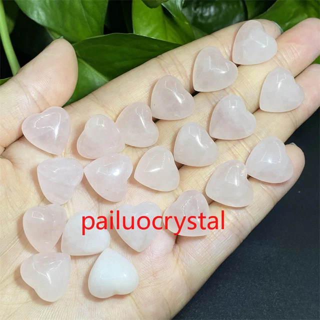 20pc Natural Rose quartz Mini Heart Skull Quartz Crystal Pendant Reiki Healing