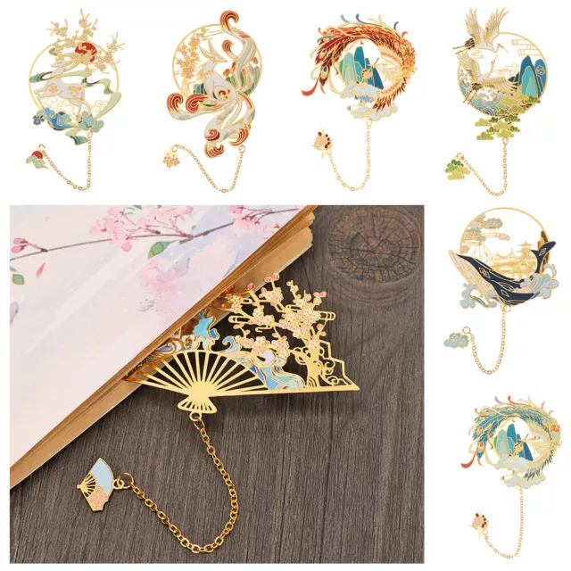 Stationery Metal Retro Pendant Painted Book Clip Pagination Mark Brass Bookmark