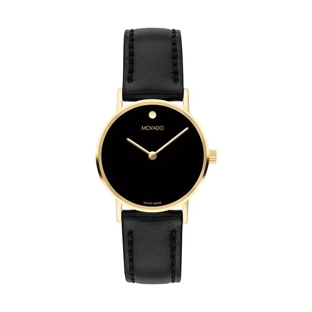 Movado Museum Signature Watch Ladies 28mm Gold case NEW MODEL 0607599