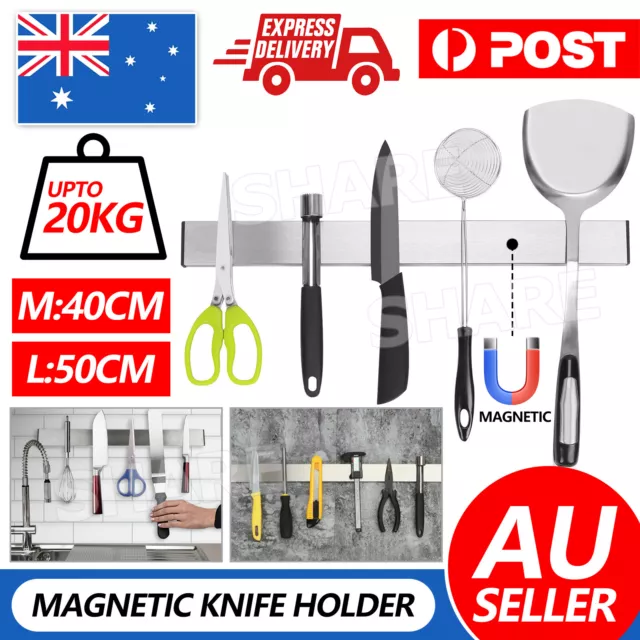 Magnetic Knife Rack Storage Block Kitchen Tool Magnet Cutlery Holder Stand Strip