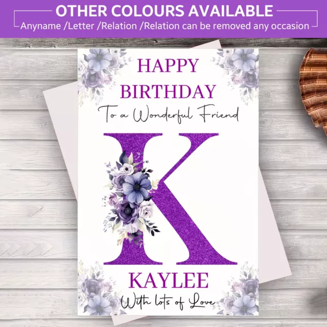 Personalised Birthday Card Female Woman Mum Daughter Sister Friend Cousin Nan