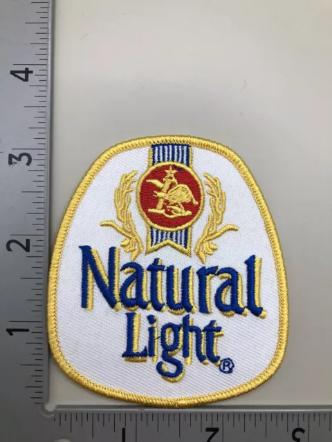 Natural Light Anheuser Busch Beer Iron On Patch 3.25”x2.75” 2