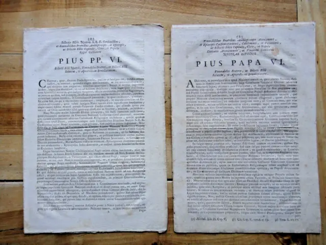 1791-Papa PIO VI-Due plachette in latino-CESENA+