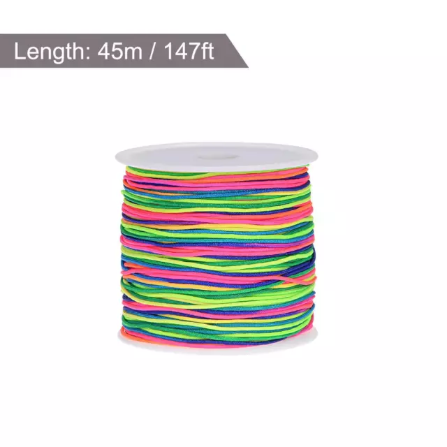 Cable de nailon hágalo usted mismo para hacer cuerda satinada alambre artesanal 147 pies, multicolor, 2 piezas 2