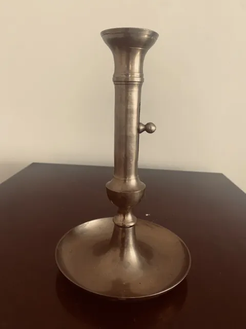 Antique Brass Push-up Candlestick Candle Holder 8.5”