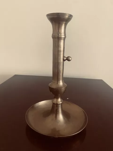 Antique Brass Push-up Candlestick Candle Holder 8.5”