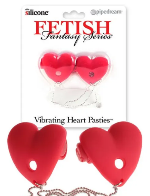 Red Heart Shaped Vibrating Pasties Nipple Soft Silicone Stimulator Decorative