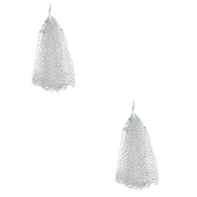 Set 2 Casting Fish Net Iron Nylon Fishing Nets Hand Throw Mesh Fishnet