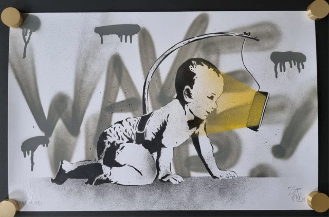 Graffiti-Grußkarte 'Bug Eyed Cat' – Leere Karte Für Geburtstag, Dank, Glückwunsch, 17,5x12,5 Cm, Hochwertiges Papier