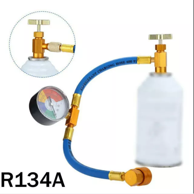 R134A air conditioning refrigerant charging hose + gauge, refrigerant charging H