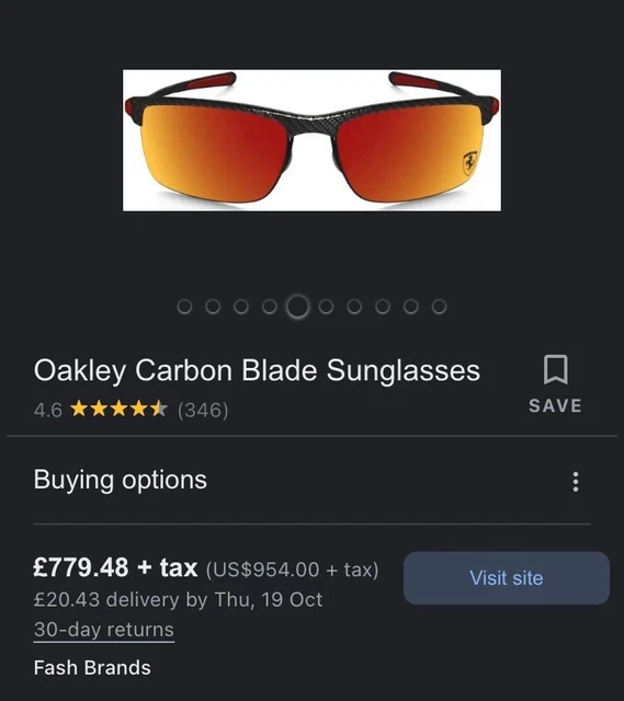 Oakley ferrari carbon iridium sunglasses deals