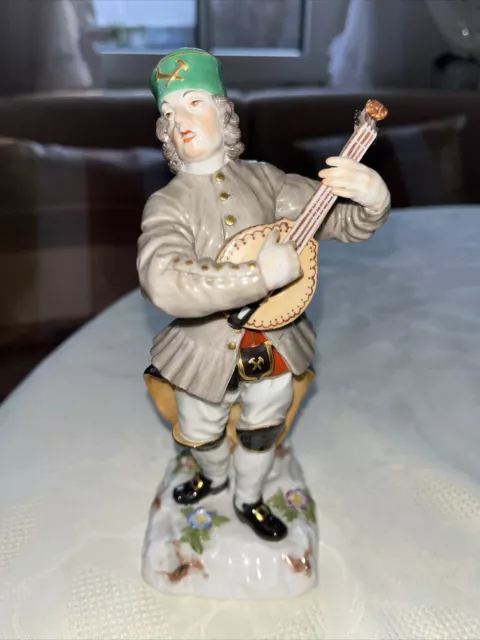 Meissen Figur Bergmann Gitarre spielend von JJ Kändler