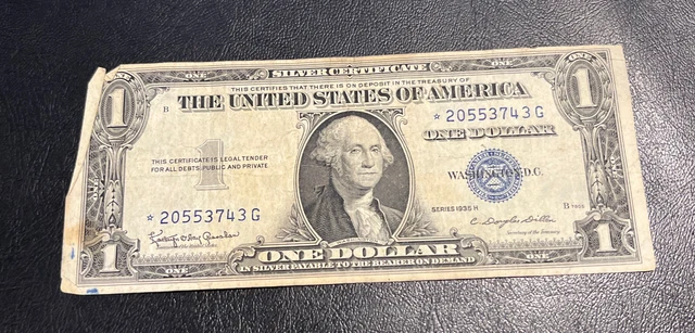 1935H 1935 One Dollar Star Bill In God We Trust Star Note *20553743G