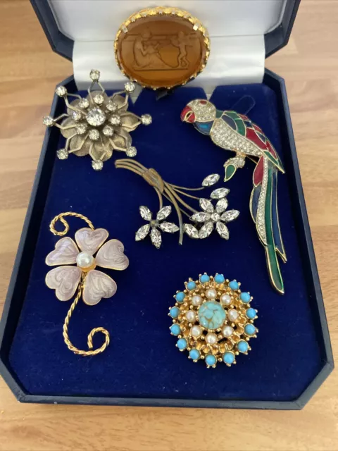 vintage costume brooches job lot