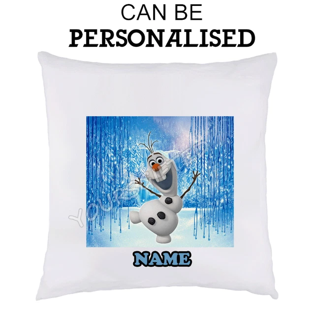 Totalmente Nuevo Estuche Blanco Personalizado Cojín Nombre Regalo Niños Para Olaf Congelado