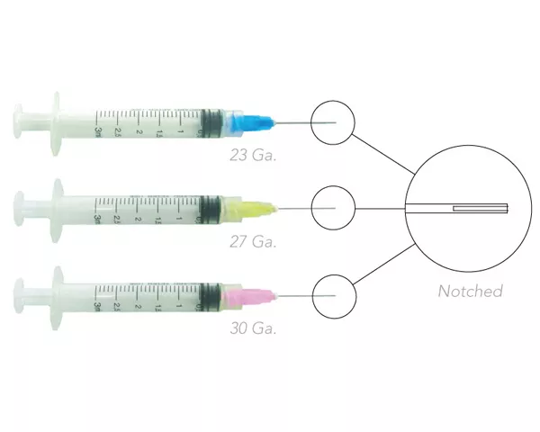 Endodontic Endo Irrigation Syringes Combo Kit ( Yellow 27 Ga. ) 3 cc Luer-lock