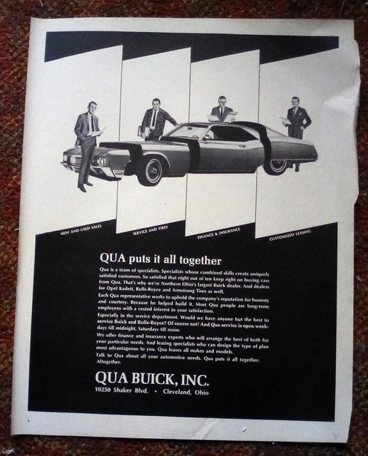 1971 Buick Qua Cleveland Dealership Print Ad