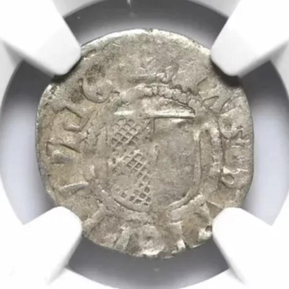 NGC AU 53 LIVONIA Teutonic Order 1494-1535 Crusader Schilling Silver Coin 1S