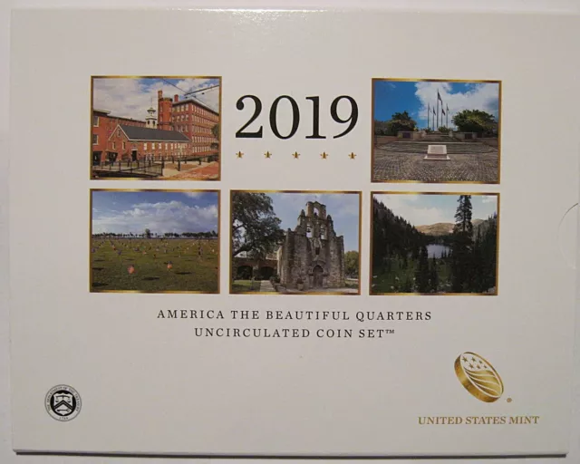 2019 P & D US Mint America the Beautiful Uncirculated 10 Coin Quarter Set 19AA