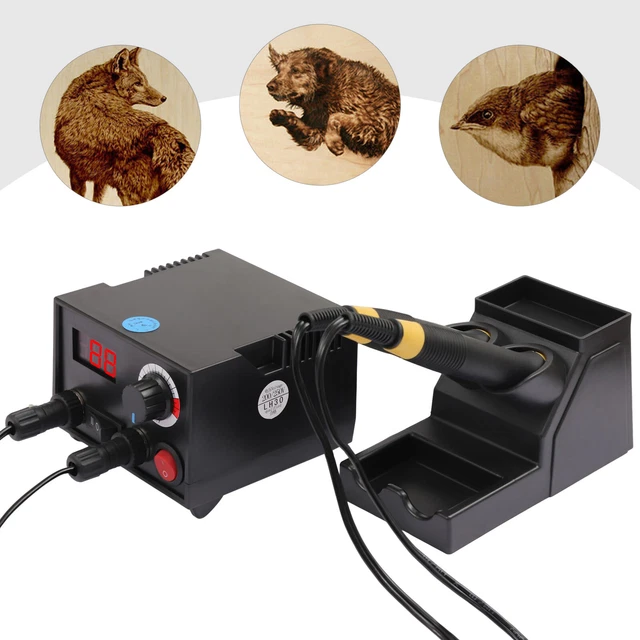 Juego de 2 bolígrafos máquina pirografía quemador de madera 32-1292°F temperatura ajustable
