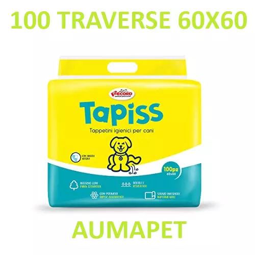 100 TAPPETINI ASSORBENTI PER CANI 60x60 TRAVERSE CANE PANNOLINI IGIENICI TAPISS