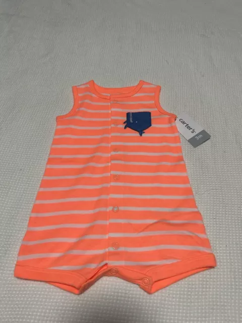 Carters Baby Boy Monster Knit One Piece Short Outfit Size 3M NWT