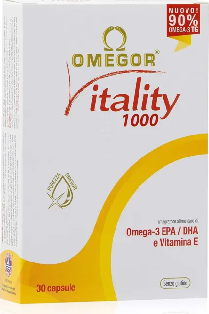 Omega 3 Omegor Vitality 1000 mg Alta Concentrazione EPA E DHA con Vit-E 30 Cps