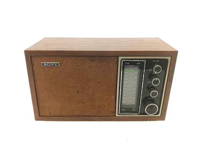 VINTAGE SONY TFM-9440W AM/FM Wood Tabletop Transistor Radio Wooden ...
