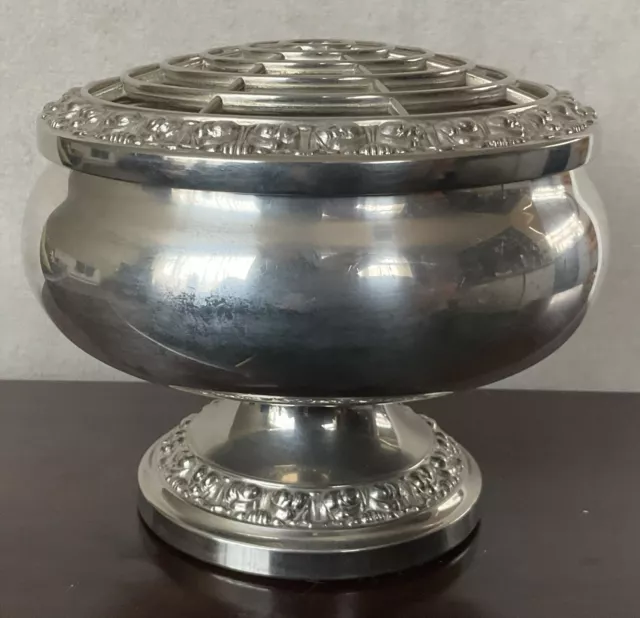 Vintage Rose Bowl Ianthe Silver Plated Height 12 cm Diameter 15 cm